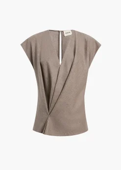 Khaite Shirts & Tops-Mer Top in Sepia