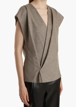Khaite Shirts & Tops-Mer Top in Sepia