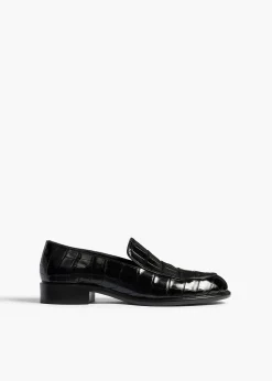 Khaite Flats-Miles Loafer in Black Alligator