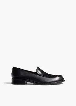 Khaite Flats-Miles Loafer in Black Leather