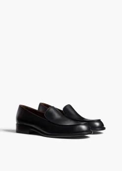 Khaite Flats-Miles Loafer in Black Leather