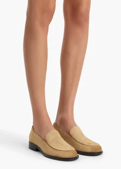 Khaite Flats-Miles Loafer in Goldenrod Suede