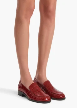 Khaite Flats-Miles Loafer in Ruby Alligator