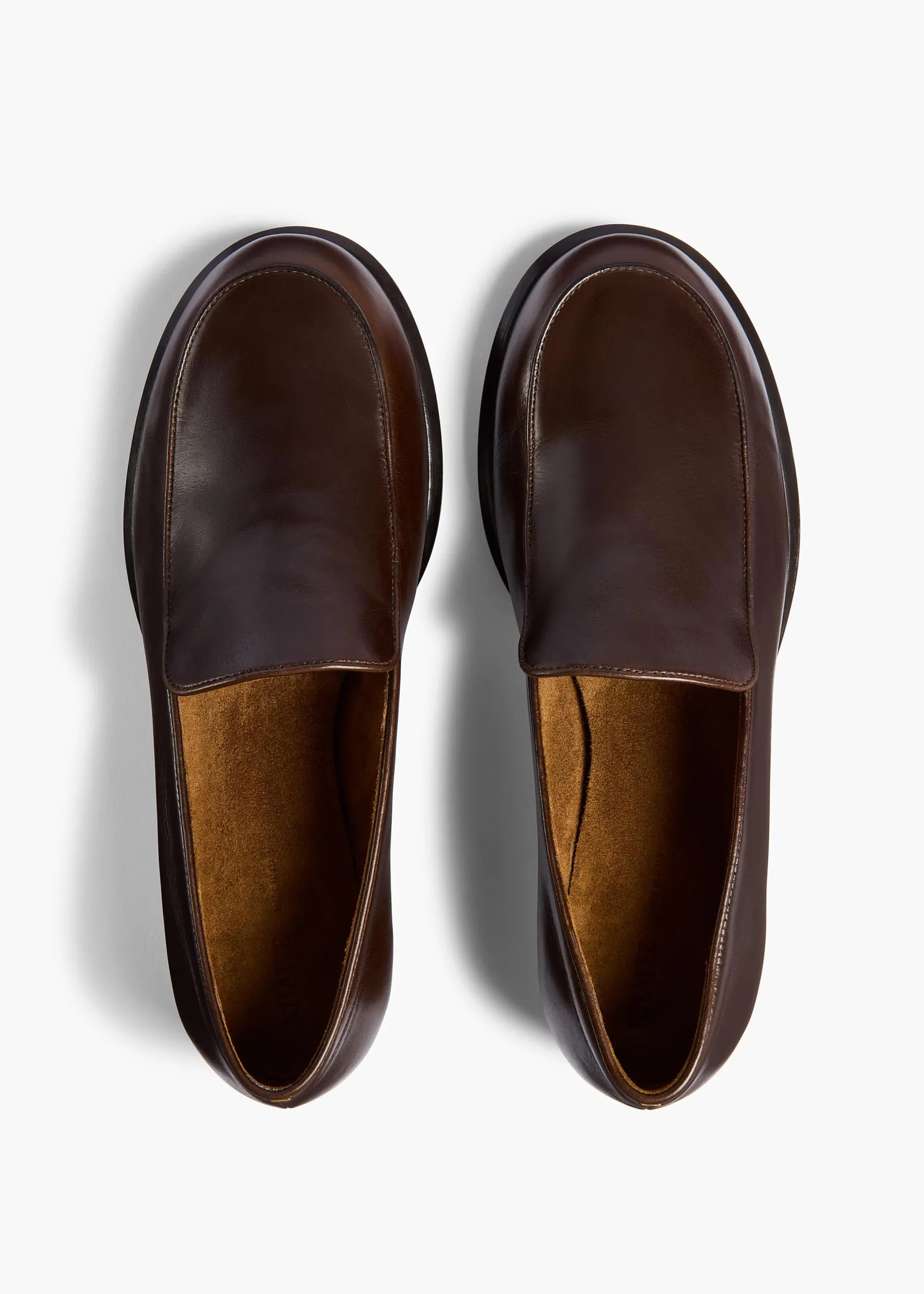 Khaite Flats-Miles Loafer in Vintage Brown Leather