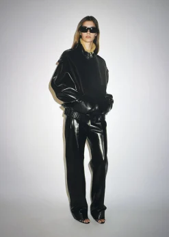 Khaite Leather|Pants-Miles Pant in Black Leather