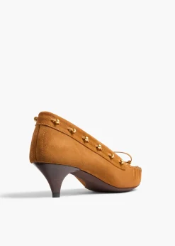 Khaite Pumps-Milly Pump in Caramel Suede