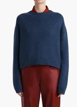 Khaite Knitwear-Milo Sweater in Indigo