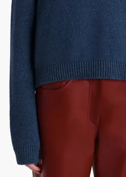 Khaite Knitwear-Milo Sweater in Indigo