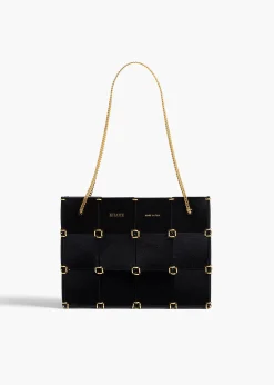 Khaite Evening-Mini Emma Bag in Black Crackle Patent Leather