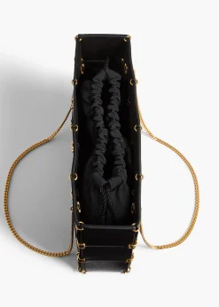 Khaite Evening-Mini Emma Bag in Black Crackle Patent Leather