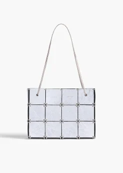 Khaite Evening-Mini Emma Bag in Silver Metallic Leather