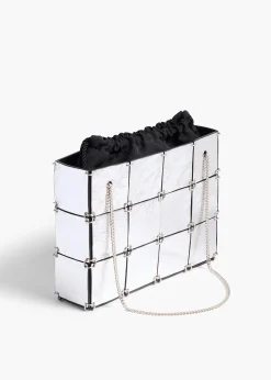 Khaite Evening-Mini Emma Bag in Silver Metallic Leather