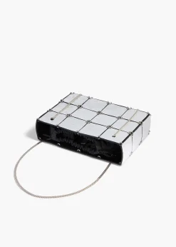 Khaite Evening-Mini Emma Bag in Silver Metallic Leather