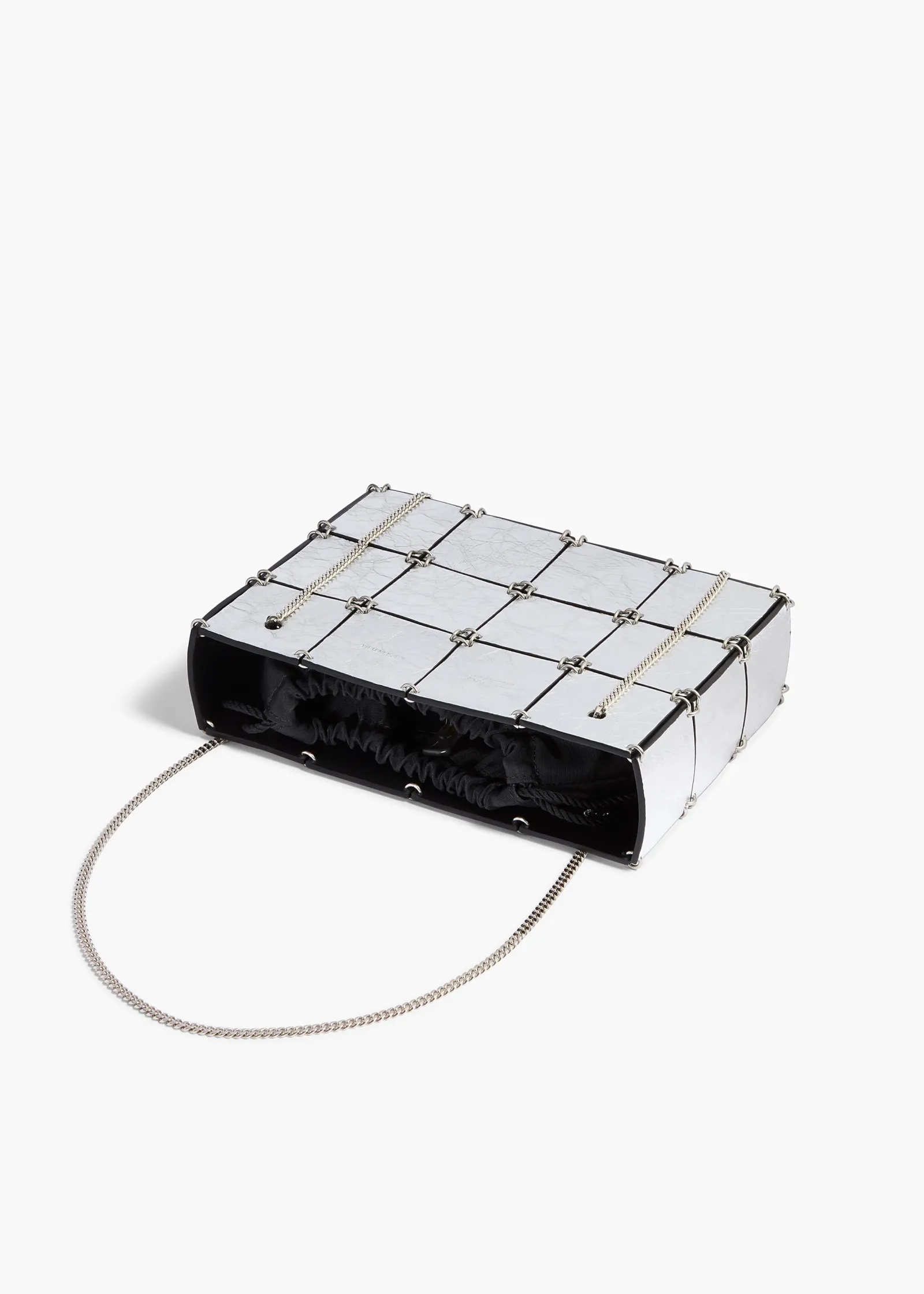 Khaite Evening-Mini Emma Bag in Silver Metallic Leather