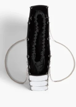 Khaite Evening-Mini Emma Bag in Silver Metallic Leather