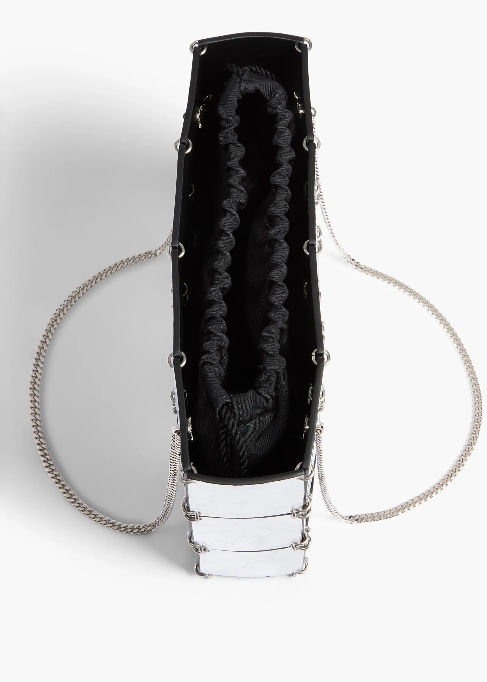 Khaite Evening-Mini Emma Bag in Silver Metallic Leather
