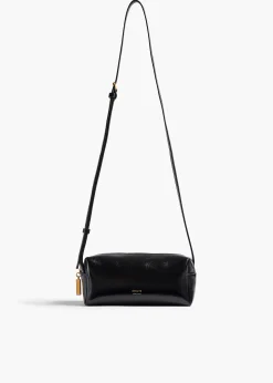 Khaite Crossbody Bags-Mini Kye Crossbody Bag in Black Crackle Patent Leather