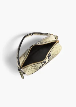 Khaite Crossbody Bags-Mini Kye Crossbody Bag in Natural Python-Embossed Leather