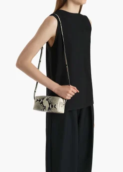 Khaite Crossbody Bags-Mini Kye Crossbody Bag in Natural Python-Embossed Leather