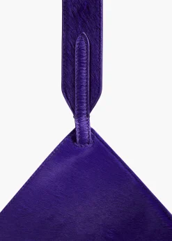 Khaite Top Handle|Totes-Mini Lotus Tote in Amethyst Haircalf and Suede