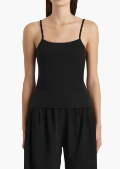 Khaite T-Shirts & Tanks-Moss Cami in Black