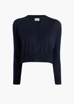 Khaite Knitwear-Nadyne Cardigan in Midnight