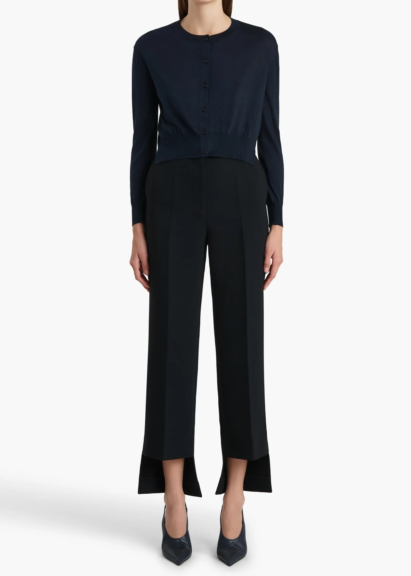 Khaite Knitwear-Nadyne Cardigan in Midnight