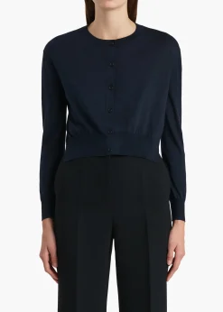 Khaite Knitwear-Nadyne Cardigan in Midnight