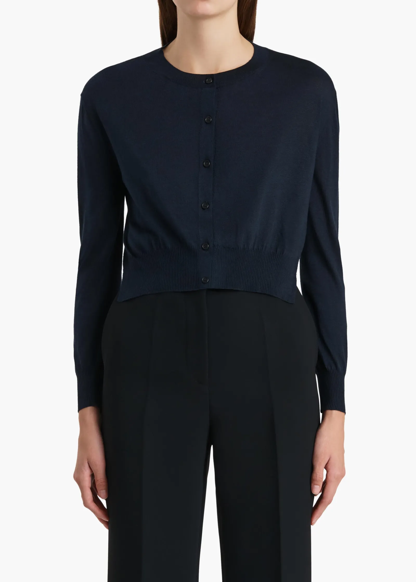 Khaite Knitwear-Nadyne Cardigan in Midnight