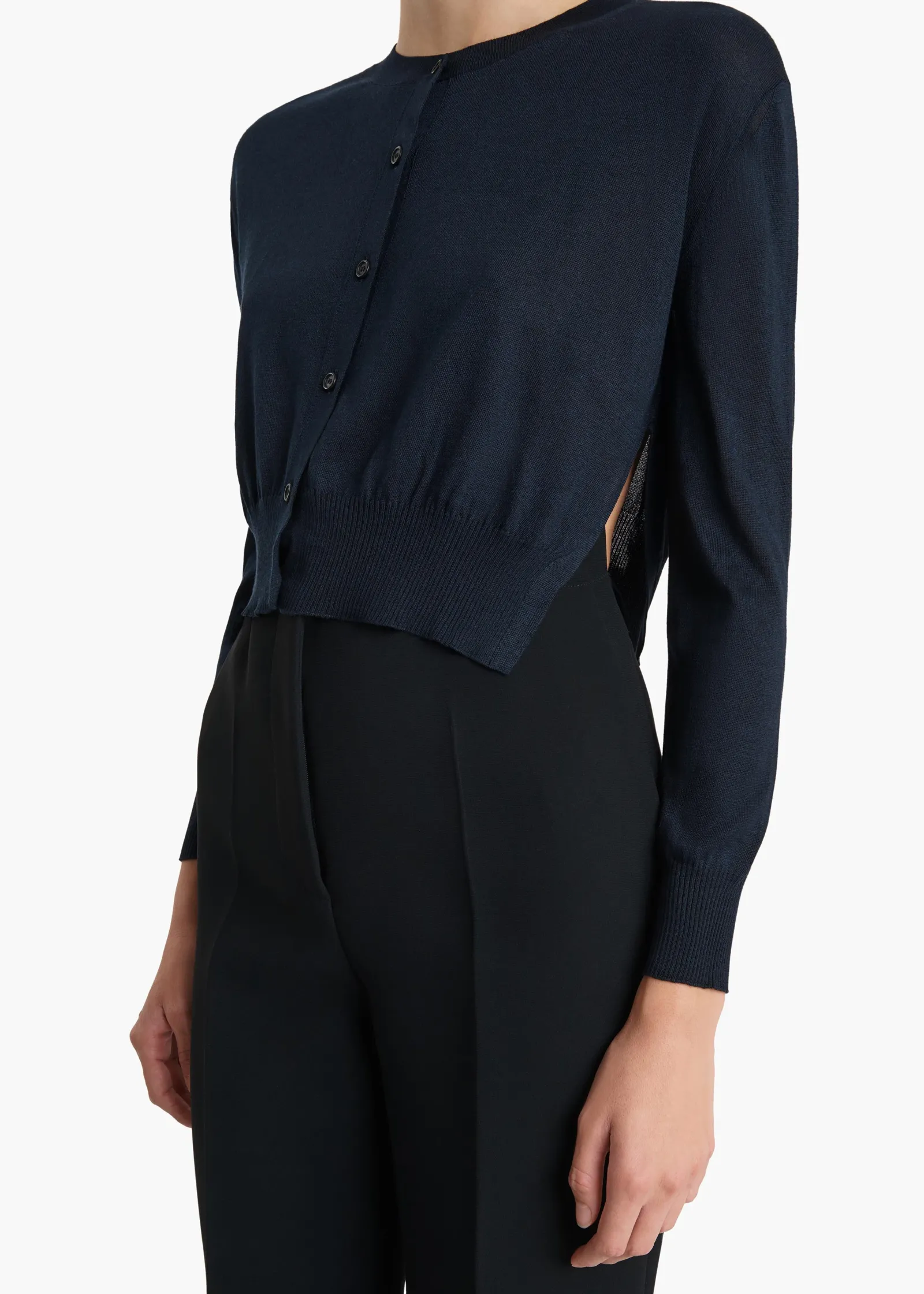 Khaite Knitwear-Nadyne Cardigan in Midnight