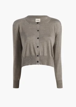 Khaite Knitwear-Nadyne Cardigan in Sterling