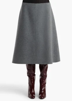 Khaite Skirts & Shorts-Nania Skirt in Grey Melange