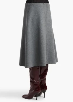 Khaite Skirts & Shorts-Nania Skirt in Grey Melange
