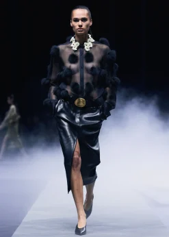 Khaite Shirts & Tops-Naomi Top in Black with Fur Dot Embroidery