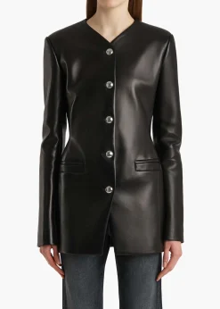 Khaite Leather|Jackets-Naran Jacket in Black Leather