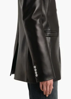 Khaite Leather|Jackets-Naran Jacket in Black Leather