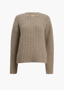 Khaite Knitwear-Natt Sweater in Sepia
