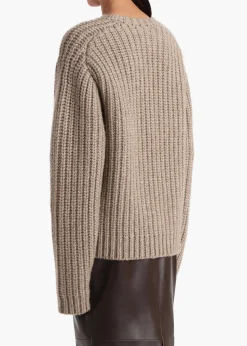 Khaite Knitwear-Natt Sweater in Sepia