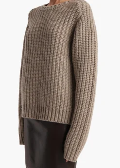 Khaite Knitwear-Natt Sweater in Sepia