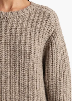 Khaite Knitwear-Natt Sweater in Sepia