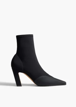 Khaite Boots-Nevada Stretch High Boot in Black Nylon