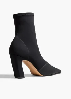 Khaite Boots-Nevada Stretch High Boot in Black Nylon