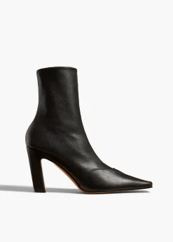 Khaite Boots-Nevada Stretch High Boot in Black Nappa Leather