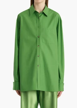 Khaite Shirts & Tops-Newton Top in Absinthe