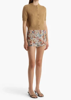 Khaite Knitwear-Nora Cardigan in Biscotti