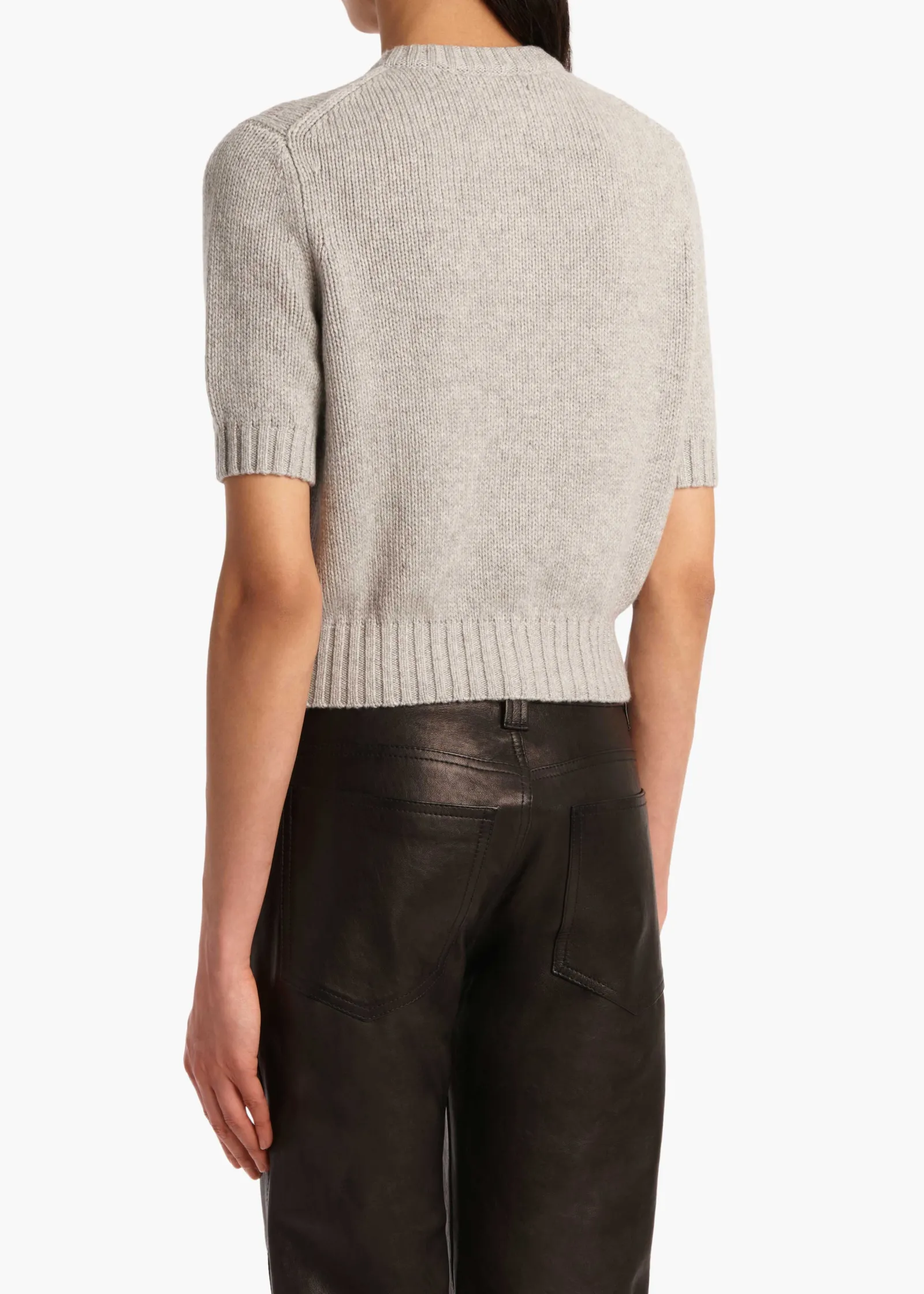 Khaite Knitwear-Nora Cardigan in Heather Grey
