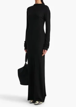 Khaite Dresses-Norla Dress in Black Silk Cashmere Jersey