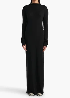 Khaite Dresses-Norla Dress in Black Silk Cashmere Jersey