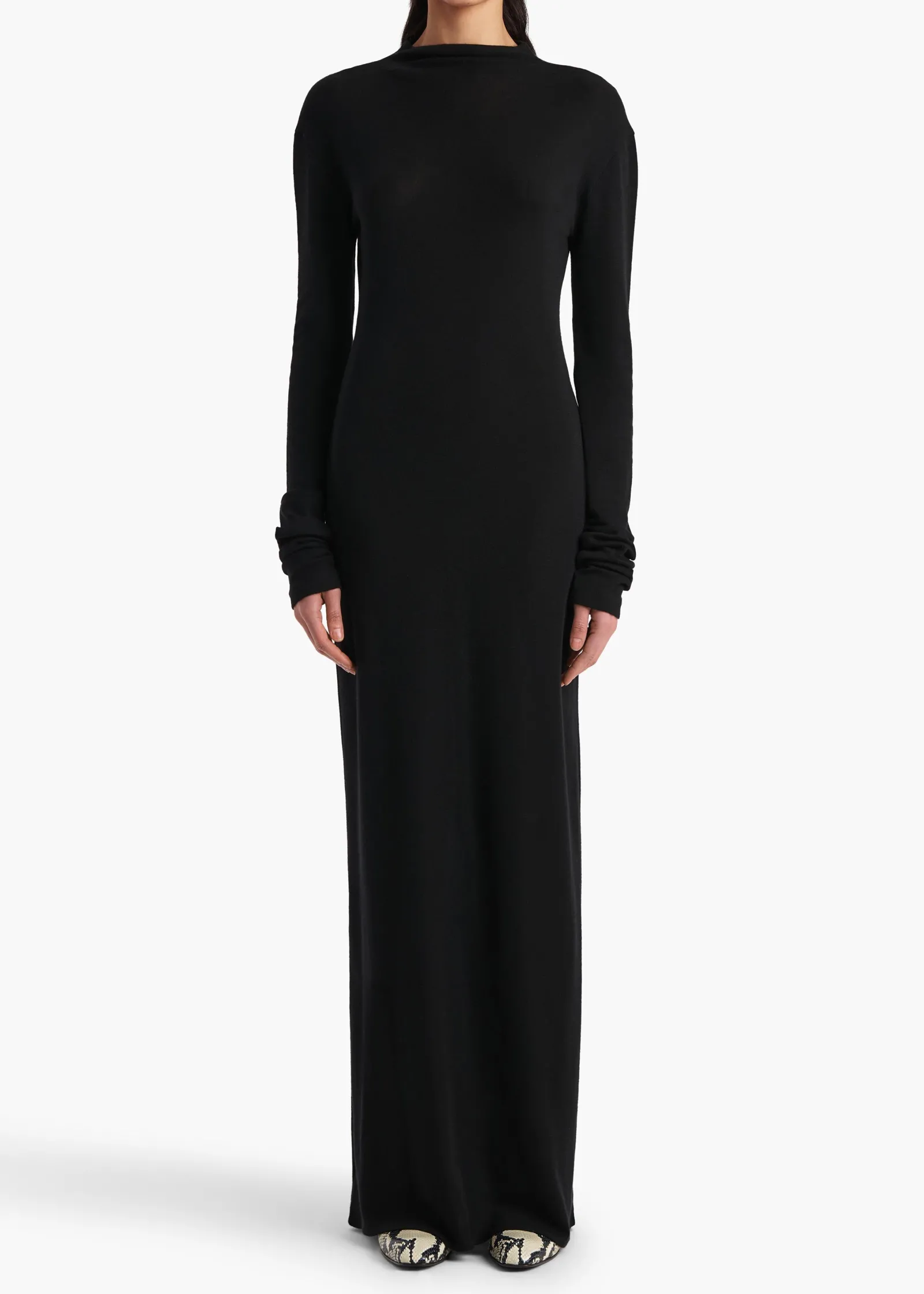 Khaite Dresses-Norla Dress in Black Silk Cashmere Jersey