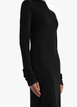 Khaite Dresses-Norla Dress in Black Silk Cashmere Jersey